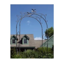 Achla Designs 113" Elegant Handcrafted Tuileries Iron Garden Arbor Graphite Powder Coated Finish 6 Achla Designs 113" Elegant Handcrafted Tuileries Iron Garden Arbor Graphite Powder Coated Finish -Sunnydaze Decor Store GUEST 6573b5c3 d972 446e ac49 4a32a902f210