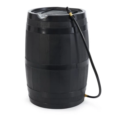 FCMP Outdoor RC45 45 Gallon Heavy Duty Outdoor Home Rain Water Catcher Barrel Container With Hose & Debris Screen, Black 1 FCMP Outdoor RC45 45 Gallon Heavy Duty Outdoor Home Rain Water Catcher Barrel Container With Hose & Debris Screen, Black