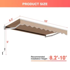 Costway 10' X 8' Retractable Awning Patio Sun Shade W/Crank Handle 11 Costway 10' X 8' Retractable Awning Patio Sun Shade W/Crank Handle -Sunnydaze Decor Store GUEST 65bb9b62 c8e6 4000 bcc3 3bdc03282cf1