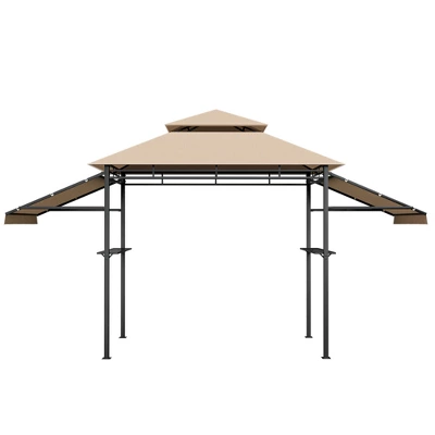 Tangkula 13.5'x 4'Patio BBQ Grill Gazebo Side Awnings Shelves 2-Tier Canopy Outdoor 9 Tangkula 13.5'x 4'Patio BBQ Grill Gazebo Side Awnings Shelves 2-Tier Canopy Outdoor - Image 9