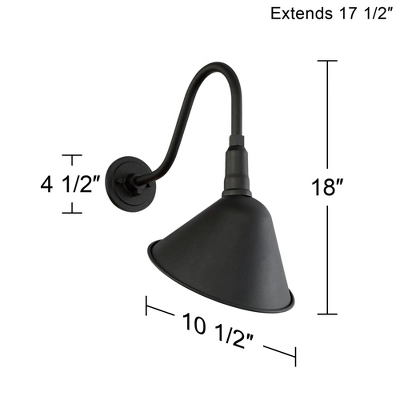 Franklin Iron Works Neihart Rustic Farmhouse Outdoor Barn Light Fixture Black Curving Gooseneck 18" For Post Exterior Barn Deck House Porch Yard Patio 7 Franklin Iron Works Neihart Rustic Farmhouse Outdoor Barn Light Fixture Black Curving Gooseneck 18" For Post Exterior Barn Deck House Porch Yard Patio - Image 7