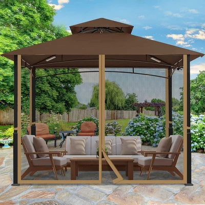 Aoodor Gazebo Netting Screen Replacement Universal 4-Panel Sidewalls 10' X 10' (Only Netting) 1 Aoodor Gazebo Netting Screen Replacement Universal 4-Panel Sidewalls 10' X 10' (Only Netting)