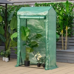 Costway 39'' X 20'' X 67'' Walk-in Garden Greenhouse Hot House Tomato Plant Warm House