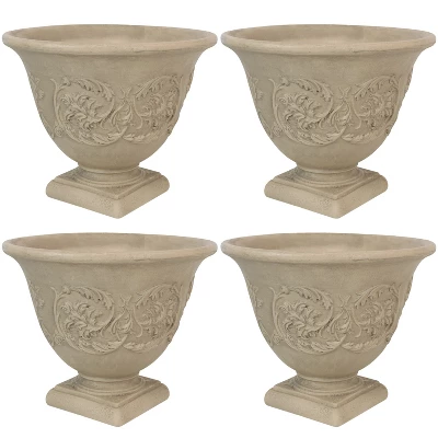 Sunnydaze Decor Sunnydaze Indoor/Outdoor Patio, Garden, Or Porch Weather-Resistant Double-Walled Darcy Flower Pot Planter - 16" - Beige 7 Sunnydaze Decor Sunnydaze Indoor/Outdoor Patio, Garden, Or Porch Weather-Resistant Double-Walled Darcy Flower Pot Planter - 16" - Beige - Image 7