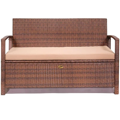 Barton Deck Box W/Seat Cushion Outdoor Patio Storage Bench Shed Cabinet 1 Barton Deck Box W/Seat Cushion Outdoor Patio Storage Bench Shed Cabinet