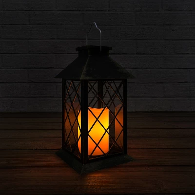 Hastings Home Solar Powered LED Lantern - Antique Bronze 3 Hastings Home Solar Powered LED Lantern - Antique Bronze - Image 3