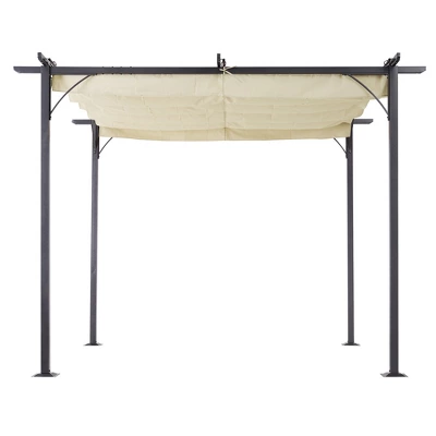 Outsunny 10' X 10' Retractable Patio Gazebo Pergola With UV Resistant Outdoor Canopy & Strong Steel Frame 5 Outsunny 10' X 10' Retractable Patio Gazebo Pergola With UV Resistant Outdoor Canopy & Strong Steel Frame - Image 5