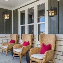 11.75" 1-Light Mona Mission Style Outdoor Wall Lantern Sconce Bronze - River Of Goods -Sunnydaze Decor Store GUEST 6b6b5dfe 85c3 4fe1 be81 c922cedb775b