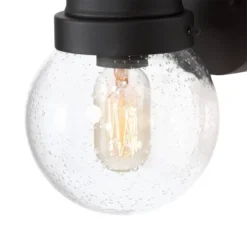 11" Metal/Glass Globe Outdoor Wall Lamp Black - LNC -Sunnydaze Decor Store GUEST 6b7d8f86 b738 4f42 a611 d3f134bc46e0