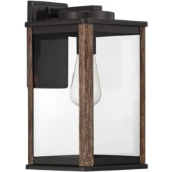 John Timberland Wordsworth Field Rustic Farmhouse Outdoor Wall Light Fixture Dark Bronze Wood Grain 14 1/4" Clear Glass Panels For Post Exterior Deck -Sunnydaze Decor Store GUEST 6bad45ce 3d55 43a2 a587 671f03832815
