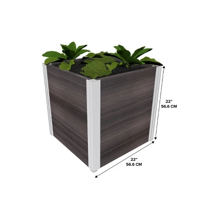 Vita 22" Wide Urbana Cube Square Planter Box Espresso 5 Vita 22" Wide Urbana Cube Square Planter Box Espresso - Image 5