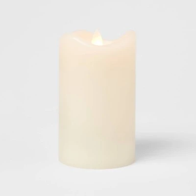 5" X 3" LED Flickering Flame Candle Cream - Threshold™ 2 5" X 3" LED Flickering Flame Candle Cream - Threshold™ - Image 2