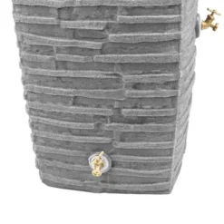 Good Ideas Impressions Riverwalk 50-Gallon Faux Slate Surface Dual Spigot Locations Rain Barrel W/2 Brass Spigots & Screen, Dark Granite -Sunnydaze Decor Store GUEST 6dafe9a8 de5c 4ec9 a54d d0f1174e6485