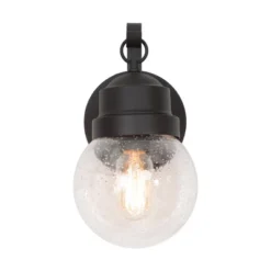 11" Metal/Glass Globe Outdoor Wall Lamp Black - LNC -Sunnydaze Decor Store GUEST 6e78b50a be6c 44b9 aeba 32c2516a5a37