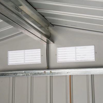 Outsunny 7' X 4' Steel Storage Shed Organizer, Garden Tool House With 4 Vents And 2 Easy Sliding Doors For Backyard, Patio, Lawn 5 Outsunny 7' X 4' Steel Storage Shed Organizer, Garden Tool House With 4 Vents And 2 Easy Sliding Doors For Backyard, Patio, Lawn - Image 5