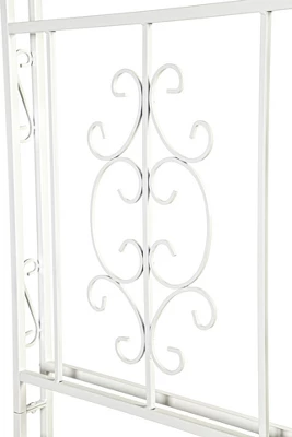 Evergreen Montebello Iron Garden Arbor, White- 53 X 84 X 23 Inches Fade And Weather Resistant Outdoor Decor 5 Evergreen Montebello Iron Garden Arbor, White- 53 X 84 X 23 Inches Fade And Weather Resistant Outdoor Decor - Image 5