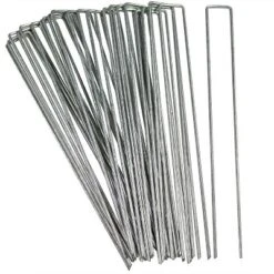 Sunnydaze Decor Sunnydaze Outdoor Lawn And Garden Galvanized Steel Staple Stakes For Landscape Fabric, Fences, And Sod - 12" -Sunnydaze Decor Store GUEST 702aa6ef 7568 4cab ac83 08fc3edd9ba0