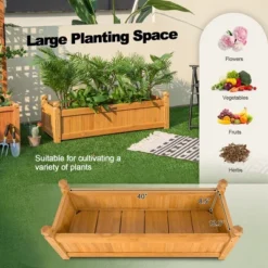 Costway Wooden Rectangular Planter Box Raised Garden Bed For Plants With 4 Corner Drainage 14 Costway Wooden Rectangular Planter Box Raised Garden Bed For Plants With 4 Corner Drainage -Sunnydaze Decor Store GUEST 70607488 62ab 41bc 897b e521de99ad81