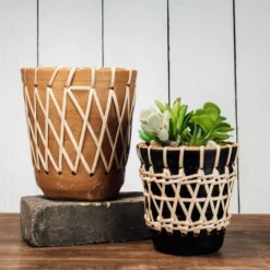 Rattan Woven Planter - Foreside Home And Garden -Sunnydaze Decor Store GUEST 70cb58c9 f5b9 4dd7 9238 aa58c8915458