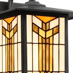 11.75" 1-Light Prairie Craftsman Style Stained Glass Outdoor Lantern Wall Sconce Bronze - River Of Goods 13 11.75" 1-Light Prairie Craftsman Style Stained Glass Outdoor Lantern Wall Sconce Bronze - River Of Goods -Sunnydaze Decor Store GUEST 71428435 b729 4641 af1d 00e9a9b7bd03