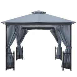 Outsunny 13' X 11' Patio Gazebo Canopy Garden Tent Sun Shade, Outdoor Shelter With 2 Tier Roof, Netting And Curtains, Steel Frame For Patio, Backyard, Garden 9 Outsunny 13' X 11' Patio Gazebo Canopy Garden Tent Sun Shade, Outdoor Shelter With 2 Tier Roof, Netting And Curtains, Steel Frame For Patio, Backyard, Garden -Sunnydaze Decor Store GUEST 7176ad60 6351 41d9 ad02 2cd211b51c8e