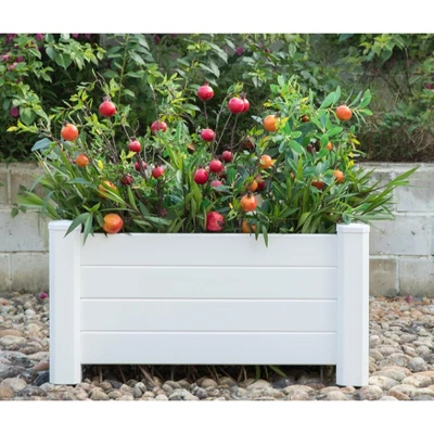 Gardenised White Vinyl Traditional Fence Design Garden Bed Elevated Screwless Raised Planter Box 3 Gardenised White Vinyl Traditional Fence Design Garden Bed Elevated Screwless Raised Planter Box - Image 3