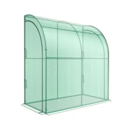 Costway 7'x 3.5'x 7' Lean-to Greenhouse Portable Wall House With Green PE Cover And Shelf -Sunnydaze Decor Store GUEST 72065425 b6f3 4a30 958a fae03aca3b00
