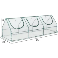 Aoodor 9 Ft. X 3 Ft. X 3 Ft. Mini Outdoor Greenhouse Three Zipped Doors -Sunnydaze Decor Store GUEST 72ca6f83 5792 454d 8adb 2657097317ac