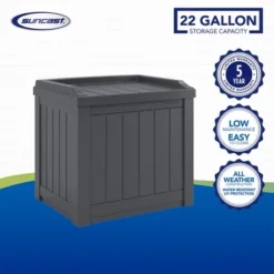 Suncast 22-Gallon Indoor Or Outdoor Backyard Patio Small Storage Deck Box With Attractive Bench Seat And Reinforced Lid, Cyberspace (3 Pack) 7 Suncast 22-Gallon Indoor Or Outdoor Backyard Patio Small Storage Deck Box With Attractive Bench Seat And Reinforced Lid, Cyberspace (3 Pack) -Sunnydaze Decor Store GUEST 7394b4e6 6419 436c 8559 ab3153a045b4
