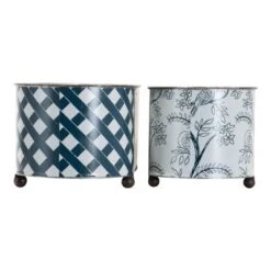 Set Of 2 Multicolored Galvanized Metal Planters With Round Feet - Foreside Home & Garden 8 Set Of 2 Multicolored Galvanized Metal Planters With Round Feet - Foreside Home & Garden -Sunnydaze Decor Store GUEST 74cca4c2 e048 4282 a5f3 bf5e854a0048