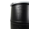 Hydrofarm Active Aqua DRM58T 55 Gallon Drum Hydroponic Reservoir With Pre-Drilled Holes Cover Lid And Bolt Ring Closure, Black