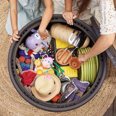 Keter Circa 3 In 1 Patio Deck Storage Box Container With Resin Wood Texture For Outdoor Table Or Chair Pool Furniture Decor, 37 Gallon (Brown) 3 Keter Circa 3 In 1 Patio Deck Storage Box Container With Resin Wood Texture For Outdoor Table Or Chair Pool Furniture Decor, 37 Gallon (Brown) - Image 3