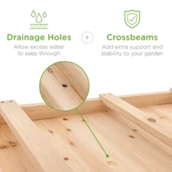 Best Choice Products Raised Garden Bed 48x23x32in Wood Mobile Elevated Planter W/ Wheel Locks, Shelf, Liner -Sunnydaze Decor Store GUEST 7803d1e6 7974 4ac5 b8bf dff39ca380d2