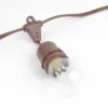 Novelty Lights Edison Outdoor String Lights With 50 Suspended Sockets Brown Wire 100 Feet