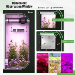 Costway 36''x36''x72'' Mylar Hydroponic Grow Tent W/Observation Window & Floor Tray GrayBlack 14 Costway 36''x36''x72'' Mylar Hydroponic Grow Tent W/Observation Window & Floor Tray GrayBlack -Sunnydaze Decor Store GUEST 786dbb80 b410 445e 954b 6791ce9056d2
