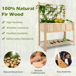 Costway Raised Garden Bed Elevated Wooden Planter Box With Trellis & Open Storage Shelf 15 Costway Raised Garden Bed Elevated Wooden Planter Box With Trellis & Open Storage Shelf -Sunnydaze Decor Store GUEST 788558df e5a4 44c2 8a07 e2709666c79d