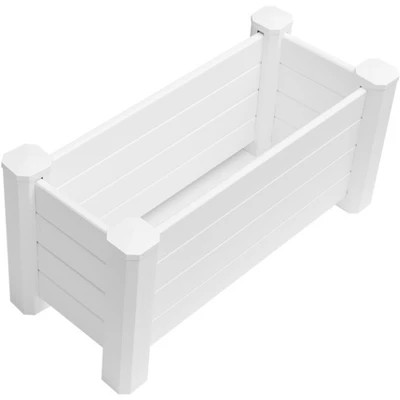 Gardenised White Vinyl Traditional Fence Design Garden Bed Elevated Screwless Raised Planter Box 7 Gardenised White Vinyl Traditional Fence Design Garden Bed Elevated Screwless Raised Planter Box - Image 7