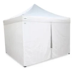 Caravan Canopy V-Series 10 X 10' 2 Straight Leg Sidewall Kit & V-Series II 10 X 10' Entry Level Angled Leg Instant Canopy For Recreational Uses