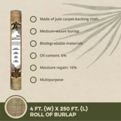 DeWitt 4 X 250 Foot 5.5 Ounce Natural Gardening Landscape Burlap Fabric Roll 6 DeWitt 4 X 250 Foot 5.5 Ounce Natural Gardening Landscape Burlap Fabric Roll -Sunnydaze Decor Store GUEST 7a63f2ca da63 48dd af9a 1fc53c36db90
