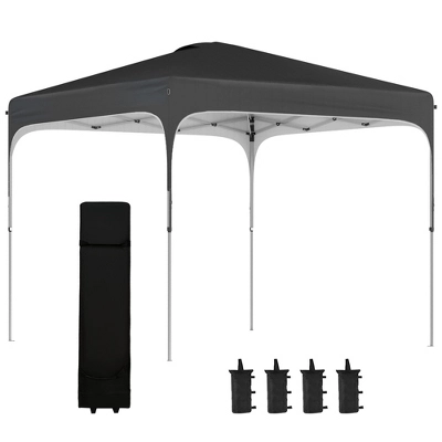 Outsunny 8' X 8' Pop Up Canopy, Foldable Gazebo Tent With Carry Bag With Wheels And 4 Leg Weight Bags For Outdoor Garden Patio Party 8 Outsunny 8' X 8' Pop Up Canopy, Foldable Gazebo Tent With Carry Bag With Wheels And 4 Leg Weight Bags For Outdoor Garden Patio Party - Image 8