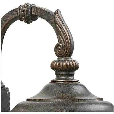 John Timberland Bellagio Vintage Outdoor Wall Light Fixtures Set Of 2 Veranda Bronze Downbridge 16 1/2" Champagne Hammered Glass For Post Exterior 2 John Timberland Bellagio Vintage Outdoor Wall Light Fixtures Set Of 2 Veranda Bronze Downbridge 16 1/2" Champagne Hammered Glass For Post Exterior - Image 2