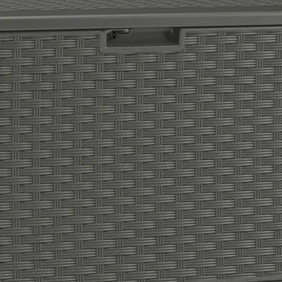 Suncast BMDB12000ST 134-Gallon Extra Large All-Weather UV-Resistant Wicker Pattern Deck Box With Lockable Lid For Garden, Garage, Or Patio, Stoney 3 Suncast BMDB12000ST 134-Gallon Extra Large All-Weather UV-Resistant Wicker Pattern Deck Box With Lockable Lid For Garden, Garage, Or Patio, Stoney - Image 3