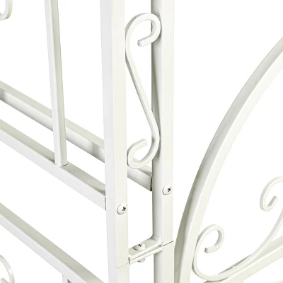 Evergreen Montebello Iron Garden Arbor, White- 53 X 84 X 23 Inches Fade And Weather Resistant Outdoor Decor 3 Evergreen Montebello Iron Garden Arbor, White- 53 X 84 X 23 Inches Fade And Weather Resistant Outdoor Decor - Image 3