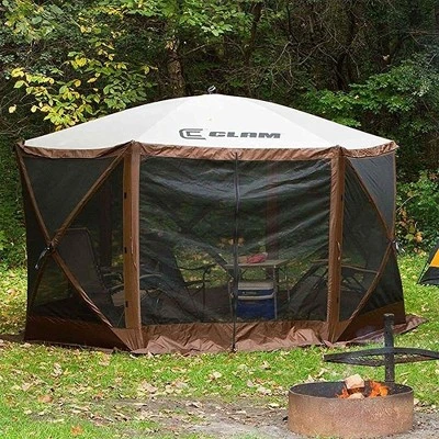 Clam Quick-Set Escape Sided Portable Pop-Up Outdoor Camping Gazebo Screen Tent With Ground Stakes And Carry Bag 4 Clam Quick-Set Escape Sided Portable Pop-Up Outdoor Camping Gazebo Screen Tent With Ground Stakes And Carry Bag - Image 4