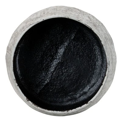 Antique White Embossed Floral Pattern Metal Planter - Foreside Home & Garden 1 Antique White Embossed Floral Pattern Metal Planter - Foreside Home & Garden