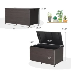 Costway 133 Gallon Patio Rattan Storage Deck Box Container Wheel Handle W/Liner 11 Costway 133 Gallon Patio Rattan Storage Deck Box Container Wheel Handle W/Liner -Sunnydaze Decor Store GUEST 7e347147 9b93 46d6 9713 103dfbcff562