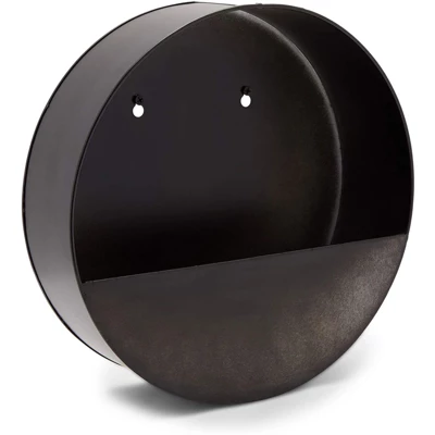 Farmlyn Creek Black Metal Circle Wall Hanging Planter For Home Indoor Decor, 12 Inch Dia. 2 Farmlyn Creek Black Metal Circle Wall Hanging Planter For Home Indoor Decor, 12 Inch Dia. - Image 2