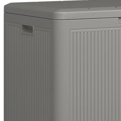 Suncast 22-Gallon Indoor/Outdoor Small Patio Deck Box, Plastic Storage Bin For Lawn, Garden, Garage, & Home Organization, Stoney 2 Suncast 22-Gallon Indoor/Outdoor Small Patio Deck Box, Plastic Storage Bin For Lawn, Garden, Garage, & Home Organization, Stoney - Image 2