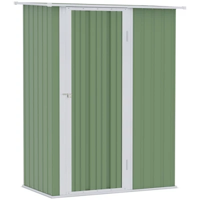 Outsunny 5' X 3' Metal Garden Storage Shed Tool House With Lockable Door For Backyard, Patio, Lawn 6 Outsunny 5' X 3' Metal Garden Storage Shed Tool House With Lockable Door For Backyard, Patio, Lawn - Image 6