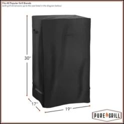 Pure Grill 30-inch Smoker BBQ Grill Cover For Electric Vertical Smokers, Universal Fit Cover 19" X 17" X 30" -Sunnydaze Decor Store GUEST 80d33525 dc41 499d 9137 042f3e31fca8